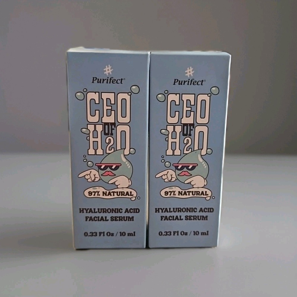 2X PURIFECT CEO of H2O Hyaluronic Acid Facial Serum 97% Natural Face Moisturizer